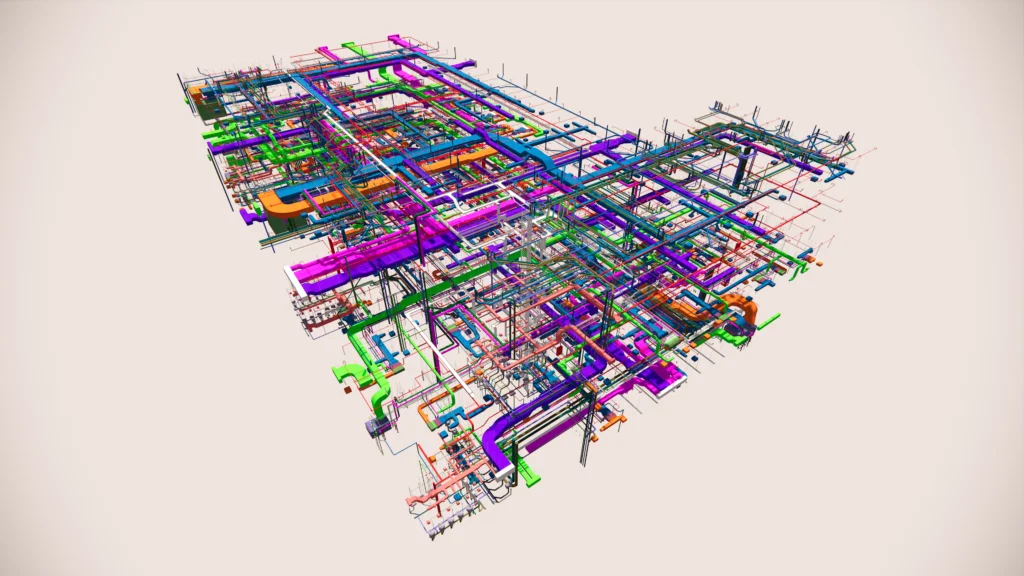 Clash detection — MEP coordination Enscape render