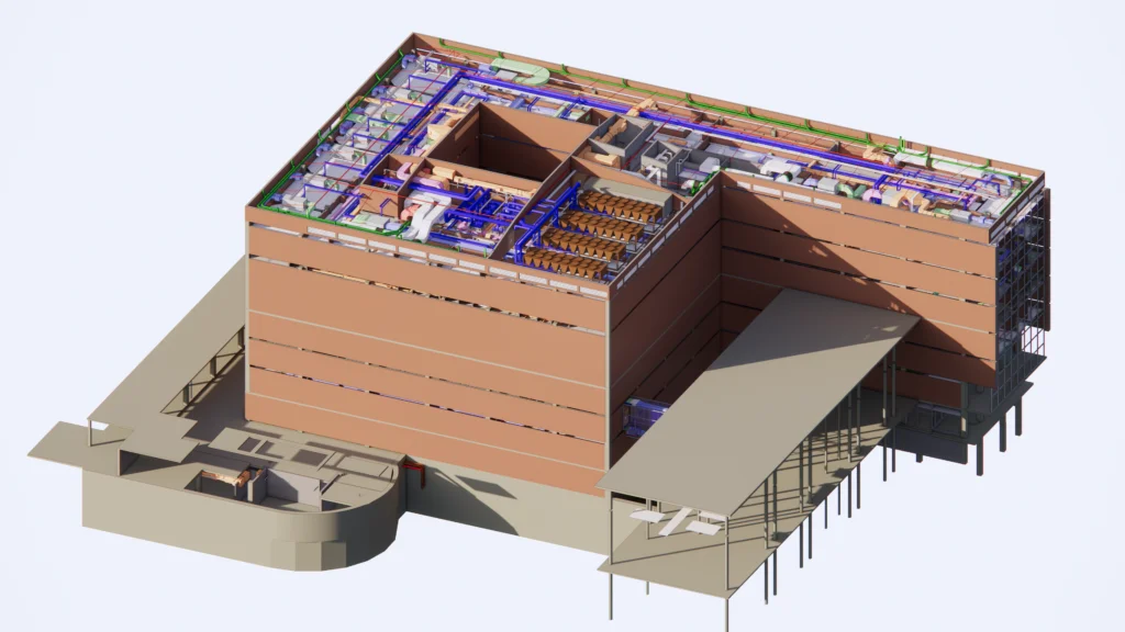 Hospital — MEP systems coordination Enscape render
